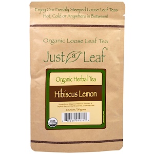 Купить Just a Leaf Organic Tea, Рассыпной, травяной чай, гибискус и лимон, 2 унции (56 г)  на IHerb