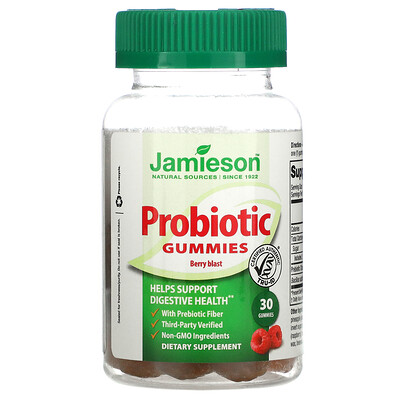 Jamieson Natural Sources Probiotic Gummies, 5 Billion CFU, Berry Blast, 30 Gummies