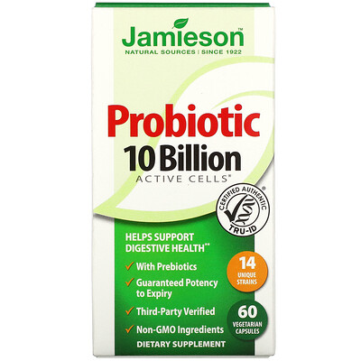 Jamieson Natural Sources Probiotic, 10 Billion Active Cells, 60 Vegetarian Capsules