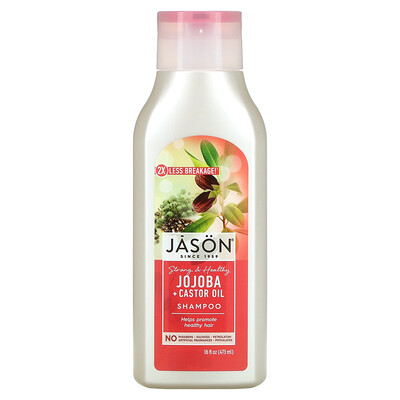 Jason Natural шампунь для силы и здоровья волос, с маслом жожоба и касторовым маслом, 473мл (16жидк. унций)