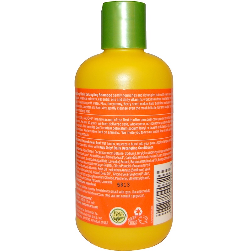 Jason Natural, Kids Only!, Shampoo, Daily Detangling, 8 fl oz (237 ml ...