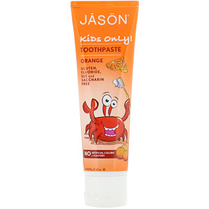 Отзывы о Джэйсон Нэчуралс, Kids Only! Toothpaste, Orange, 4.2 oz (119 g)