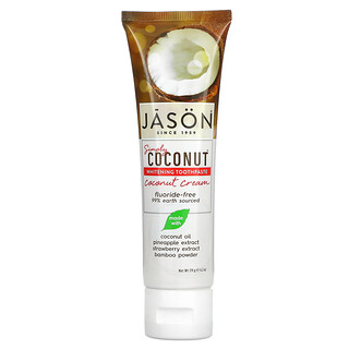 Jason Natural, 全椰子，洁白化牙膏，椰子奶油，4.2 盎司（全全9 克）
