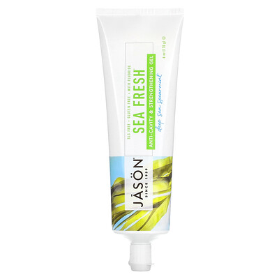 

Jason Natural Sea Fresh, укрепляющий гель для защиты от кариеса, глубоководная мята, 170 г (6 унций)