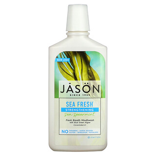 Jason Natural, Sea Fresh Strength, ополаскиватель для полости рта «Свежее дыхание», морская мята, 473 мл (16 жидк. Унций)