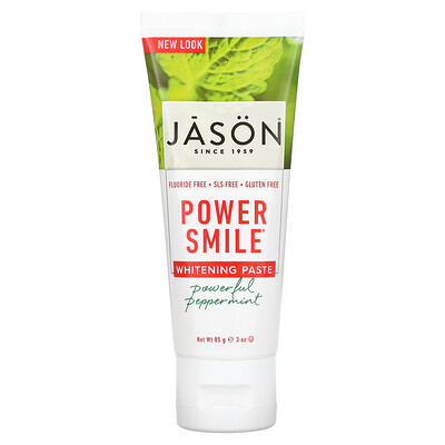 Купить Jason Natural Power Smile, отбеливающая паста, мощная перечная мята, 85 г (3 унции)