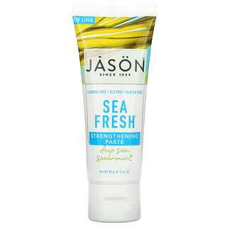 Jason Natural, Sea Fresh، معجون لتقوية الأسنان، نعناع مدبب مستمد من أعماق البحار، 3 أونصة (85 جم)