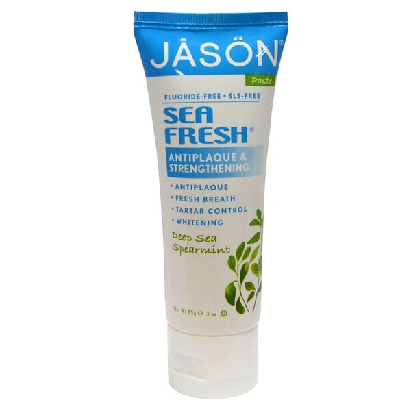 Jason Natural, 海の新鮮さ（Sea Fresh）, 抗歯垢＆強化ペースト, 深海スペアミント, 3オンス (85 g)