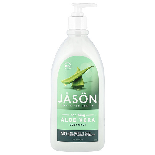 Jason Natural Body Wash, Soothing Aloe Vera, 30 fl oz (887 ml)