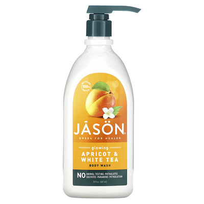 Jason Natural средство для мытья тела, абрикос и белый чай, 887 мл (30 жидк. унций)