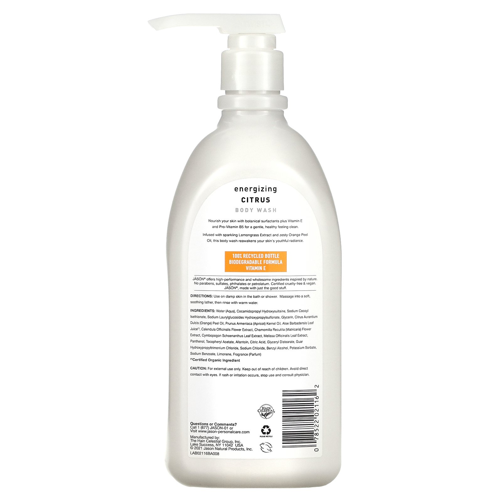 Jason Natural, Body Wash, Energizing Citrus, 30 fl oz (887 ml)