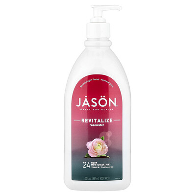 Jason Natural, Gel de baño, Vigorizante agua de rosas, 30 fl oz (887 ml)