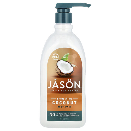 Jason Natural Smoothing Body Wash, Coconut, 30 fl oz (887 ml)