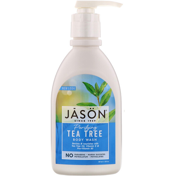 Jason Natural‏, סבון רחצה, עץ התה מטהר, 887 מ"ל (30 אונקיות נוזל)