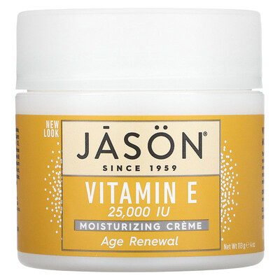 Jason Natural омолаживающий увлажняющий крем с витамином E, 25 000 МЕ, 113 г (4 унции)