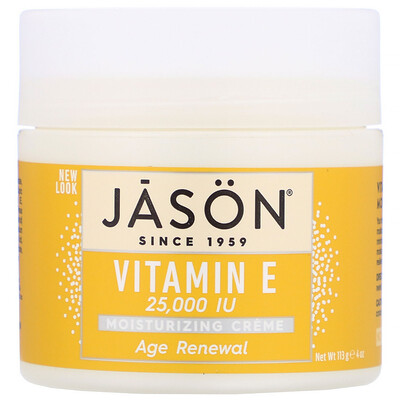 Jason Natural омолаживающий увлажняющий крем с витаминомE, 25000МЕ, 113г (4унции)