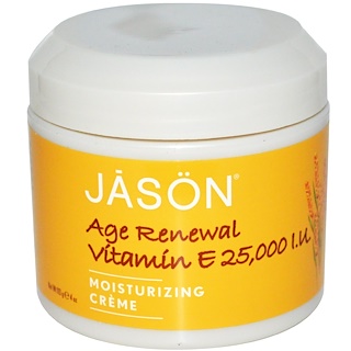Jason Natural, 若返り効果ビタミンE、モイスチャライジングクリーム 、25,000 IU、4 oz (113 g)