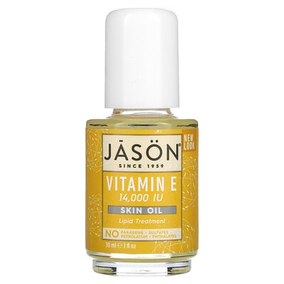 Jason Natural Витамин E, кожное масло, 14000 МЕ, 30 мл (1 жидк. Унция)  - купить со скидкой