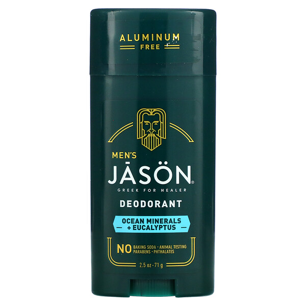 Jason Natural, 男士淨味劑，海洋礦物質 + 桉樹，2.5 盎司（71 克）