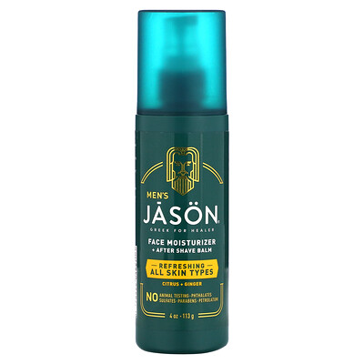 Купить Jason Natural Для мужчин, увлажняющее средство для лица + бальзам после бритья, цитрус + имбирь, 113 г (4 унции)