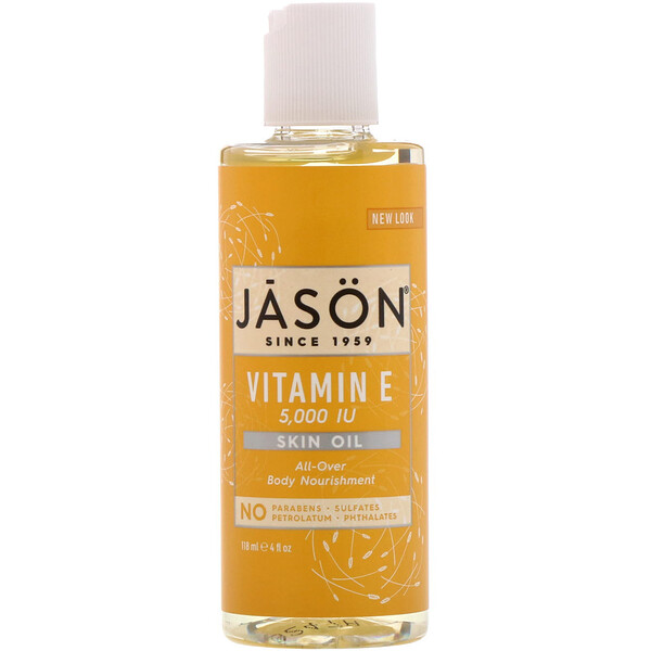 Jason Natural, ビタミンEスキンオイル、5,000 IU、4液量オンス (118 ml)