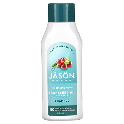 Jason Natural Шампунь для гладкости и блеска, морские водоросли + порфира, 473 мл (16 жидк. Унций)