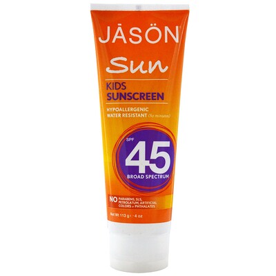Jason Natural Sun, Детский солнцезащитный крем, SPF 45, 4 унции (113 г)