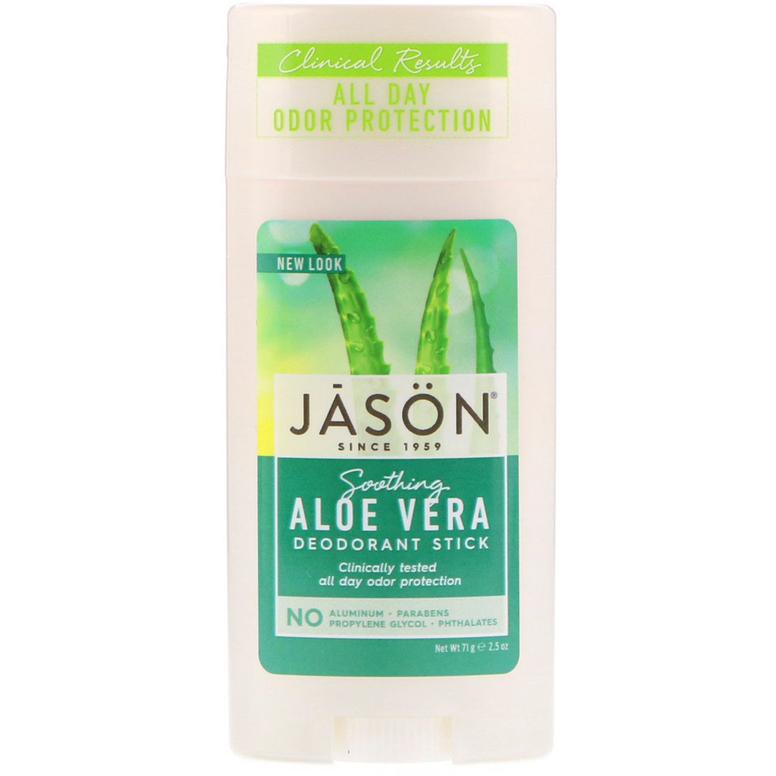 Alvast Natura Kanon Jason Natural, Deodorant Stick, Soothing Aloe Vera, 2.5 oz (71 g)