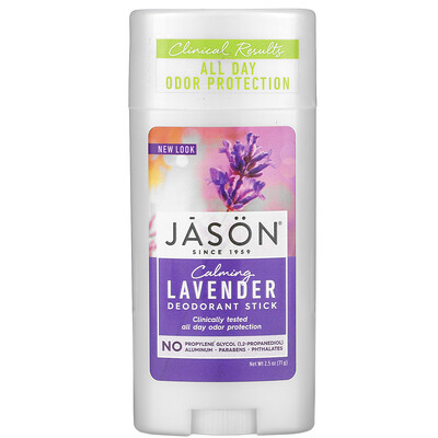 Jason Natural Deodorant Stick, Calming Lavender, 2.5 oz (71 g)