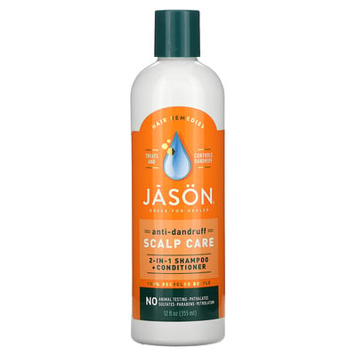 Купить Jason Natural лечебно-профилактический шампунь и кондиционер «2 в 1» для защиты кожи головы от перхоти, 355 мл (12 жидк. унций)