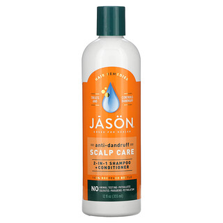 Jason Natural, 去屑頭皮護理，2 合 1，洗髮水 + 護髮素，12 液量盎司（355 毫升）