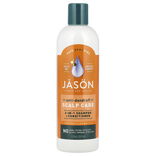 Jason Natural, Njega vlasišta protiv peruti, 2 u 1 šampon + regenerator, 355 ml