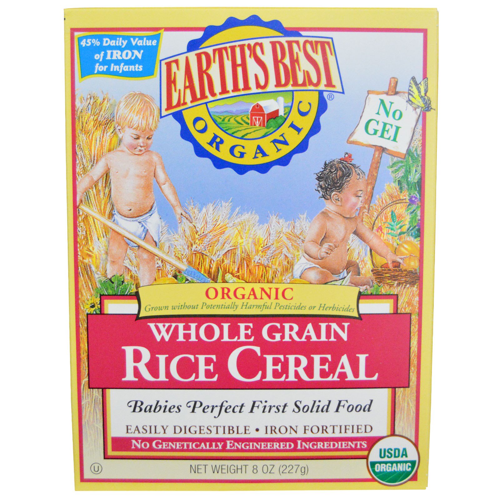 Earth s Best Organic Whole Grain Rice Cereal 8 Oz 227 G IHerb