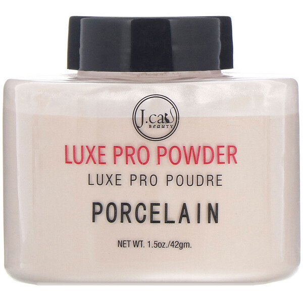 J.Cat Beauty‏, פודרה Luxe Pro,‏ LPP103 Porcelain,‏ 42 גרם (1.5 אונקיות)