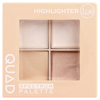 J.Cat Beauty, Paleta de iluminadores para el rostro QUAD Spectrum, QSP101, 6 g (0,21 oz)