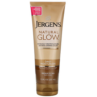 Jergens, Natural Glow, Humectante de uso diario, Medio a bronceado, 221 ml (7,5 oz. liq.)