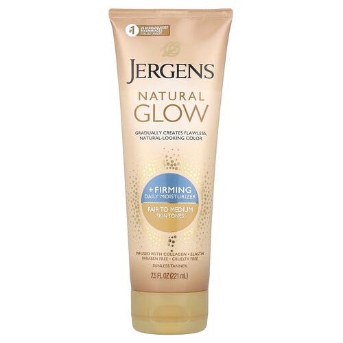 Jergens Natural Glow Firming Daily Moisturizer Sunless Tanner Fair to Medium 7.5 fl oz (221 ml)