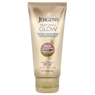 Jergens, Natural Glow, Crema idratante per il viso, SPF 20, tonalità della pelle da medie a profonde, 59 ml