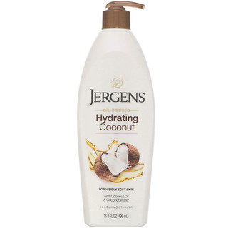 Jergens, Humectante hidratante con coco, Con aceite, 496 ml (16,8 oz. líq.)
