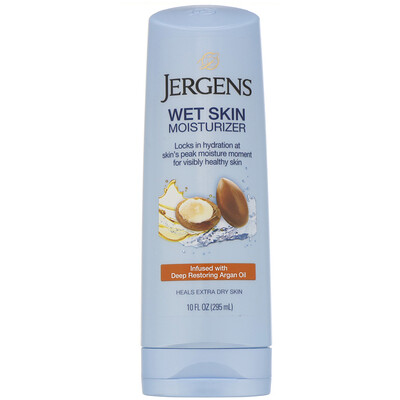 Купить Jergens Увлажняющее средство Wet Skin Moisturizer для нанесения на влажную кожу, с аргановым маслом, 295 мл