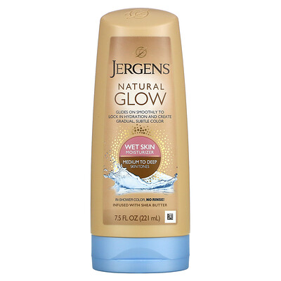Jergens Увлажняющее средство Natural Glow для нанесения на влажную кожу, оттенок Medium to Tan (221 мл)