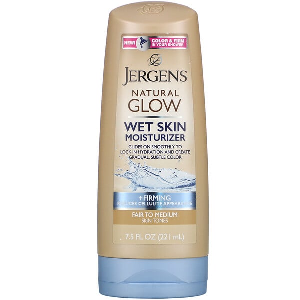 Jergens, Natural Glow, Wet Skin Moisturizer, Firming, Fair to Medium, 7.5 fl oz (221 ml)