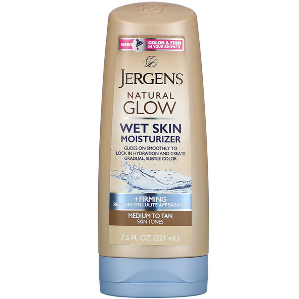 Natural Glow, Wet Skin Moisturizer, Firming, Medium to Tan, 7.5 fl oz (221 ml)