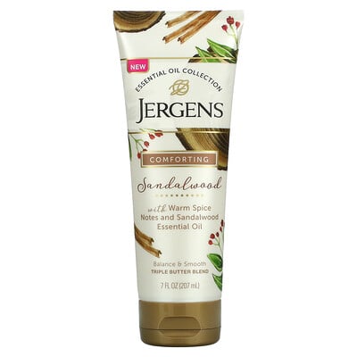 Jergens Essential Oil Collection, масло для тела, сандаловое дерево, 207 мл (7 жидк. Унций)
