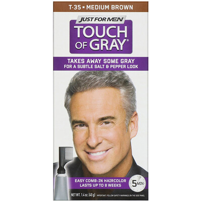 

Just for Men Мужская краска для волос с гребешком Touch of Gray, оттенок средне-коричневый T-35, 40 г