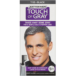 Just for Men, Touch of Gray, Comb-In Hair Color, Black T-55, 1.4 oz (40 g) отзывы