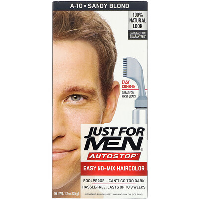 Just for Men Мужская краска для волос Autostop, оттенок песочный блонд A-10, 35 г