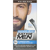 Just for Men, Mustache & Beard, Brush-In Color Gel, Real Black M-55, 2 x 0.5 oz (14 g)
