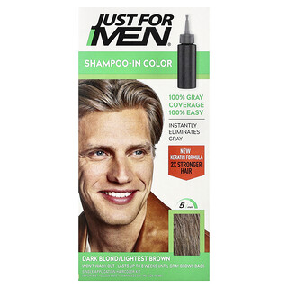 Just for Men, Шам жилдерінің Түске арналған Haircolor Kit, H-15 Қараңғы сары/Hexцен алтын желдірменің шаш, Single қолданбасы