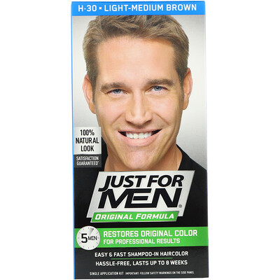 Just for Men Мужская краска для волос Original Formula, оттенок светло-коричневый H-30, одноразовый комплект